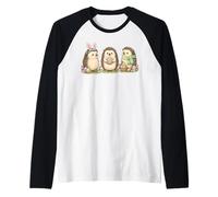 Mignon hérisson de Pâques Trio Lapin Printemps Animal Vacances Art Manche Raglan