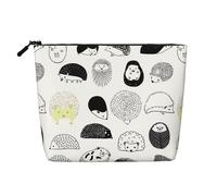 Mignon hérisson étanche grande capacité avec fermeture éclair voyage d'affaires maison sac de maquillage sac de rangement porte-monnaie, Noir , Taille unique