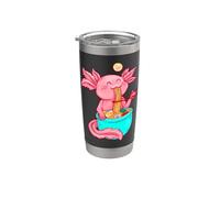 Mignon Heureux Axolotl Mangeant Ramen Anime Kawaii Enfants Filles Adolescents Gobelet isotherme en acier inoxydable double paroi