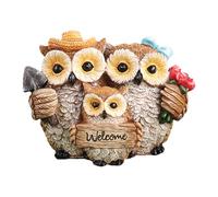 Mignon Hibou Décoration de Jardin de Bienvenue, Statue de Bienvenue de Hibou de Dessin Animé - Statue en Résine | Statue de Hibou pour Jardin, Intérieur et Extérieur, Décoration de Table Sculpture