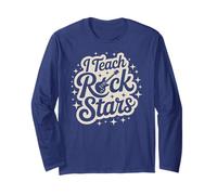 Mignon I Teach Rock Stars Teacher Band Team Choir Inspire Head Manche Longue