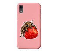 Mignon Insecte Kawaii Mangeant Fraise été Coque pour iPhone XR
