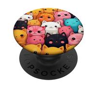 Mignon Kawaii coloré de Dessins animés de Chat. PopSockets PopGrip Adhésif