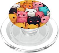 Mignon Kawaii coloré de Dessins animés de Chat. PopSockets PopGrip pour MagSafe