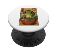 Mignon Kawaii Gamer Grenouille Drôle Ramen Rétro Japonais Gaming PopSockets PopGrip Adhésif