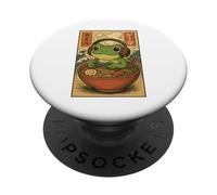 Mignon Kawaii Gamer Grenouille Drôle Ramen Rétro Japonais Gaming PopSockets PopGrip Adhésif