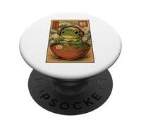 Mignon Kawaii Gamer Grenouille Drôle Ramen Rétro Japonais Gaming PopSockets PopGrip Adhésif
