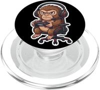 Mignon Kawaii Gamer Singe Drôle Jeu Vidéo Garçons Enfants Hommes PopSockets PopGrip pour MagSafe
