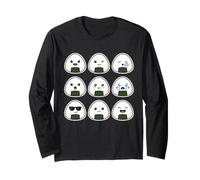 Mignon Kawaii Onigiri Visages Japonais Boule de Riz Design Nourriture Manche Longue