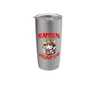 Mignon Kitty mangeant des ramen dessin animé Ramen Hunter Noodle Lover Gobelet isotherme en acier inoxydable double paroi