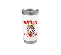 Mignon Kitty mangeant des ramen dessin animé Ramen Hunter Noodle Lover Gobelet isotherme en acier inoxydable double paroi