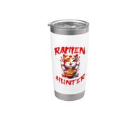 Mignon Kitty mangeant des ramen dessin animé Ramen Hunter Noodle Lover Gobelet isotherme en acier inoxydable double paroi