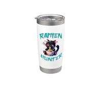 Mignon Kitty mangeant des ramen dessin animé Ramen Hunter Noodle Lover Gobelet isotherme en acier inoxydable double paroi