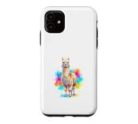 Mignon Lama Alpaga Aquarelle Éclats de Couleur Coque pour iPhone 11