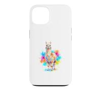 Mignon Lama Alpaga Aquarelle Éclats de Couleur Coque pour iPhone 13