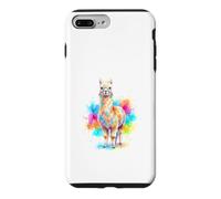 Mignon Lama Alpaga Aquarelle Éclats de Couleur Coque pour iPhone 7 Plus/8 Plus