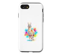 Mignon Lama Alpaga Aquarelle Éclats de Couleur Coque pour iPhone SE (2020) / 7/8