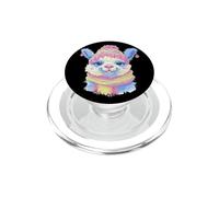 Mignon Lama Alpaga Souriant Hiver Portrait Art Graphique Animal PopSockets PopGrip pour MagSafe