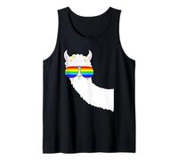 Mignon Lama Portant des Lunettes de Soleil Arc-en-Ciel! Alpaga drôle Débardeur