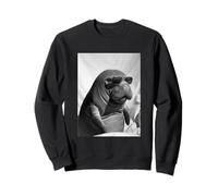 Mignon Lamantin avec Lunettes de Soleil Cool Animal Marin photomaton Sweatshirt