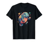 Mignon Lamantin coloré avec cœurs Ocean Love T-Shirt