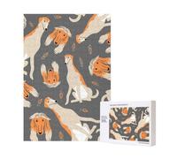 Mignon lévrier Afghan,Puzzle Familial en Bois de 300 pièces pour Adultes et Adolescents