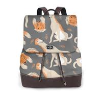 Mignon lévrier afghan,Sac à dos imperméable pour femme, sac à dos de voyage léger en cuir PU tendance
