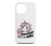 Mignon Licorne Anniversaire Fille Arc-en-Ciel Magique Princesse fête Coque pour iPhone 13 Pro Max