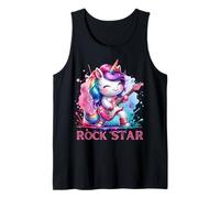 Mignon Licorne Rock Star Guitare Rockin' Chanteur de Musique Débardeur