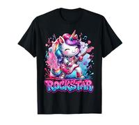 Mignon Licorne Rock Star Guitare Rockin' Chanteur de Musique T-Shirt