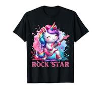 Mignon Licorne Rock Star Guitare Rockin' Chanteur de Musique T-Shirt