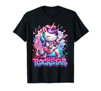 Mignon Licorne Rock Star Guitare Rockin' Musique Chanteur T-Shirt