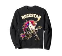 Mignon Licorne Rock'n Roll Rock'n Roll Guitare Musique pour Enfants Sweatshirt