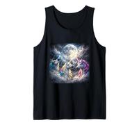 Mignon Licorne Vêtements Maman Papa Drôle 3 Hurlant Lune Meme Débardeur