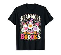 Mignon Lire Plus Livres Fantômes Lecture Drôle Professeur Halloween T-Shirt