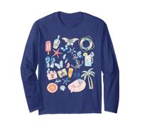 Mignon littoral d'été esthétique ancre palmier papillons plage Manche Longue