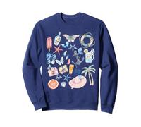 Mignon littoral d'été esthétique ancre palmier papillons plage Sweatshirt