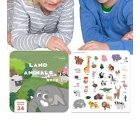 Mignon livre d'autocollants, livre d'activités avec autocollants | Jouets éducatifs multifonctionnels de dessins animés,Jouets sensoriels mignons, jouets réutilisables pour la première éducation