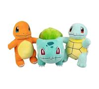 Mignon Lot de 3 peluches Pokémon de 20,3 cm - Bulbasaur - Charmander - Squirtlе - Peluche douce et confortable, grand jouet en pel1