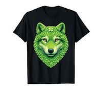 Mignon Loup trèfle trèfle Jour St Patrick Animal Art Irlandais T-Shirt