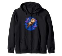 Mignon Loutre de mer endormi Ciel Nuit étoiles Goodnight Sleep Sweat à Capuche