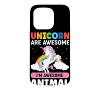 Mignon Magical Fantasy Creature Awesome Animal Citation Arc-en-Ciel Coque pour iPhone 15 Pro