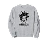 Mignon mais Sauvage : ne Laissez Pas Le Sourire Vous Tromper Sweatshirt, Unisexe pour Adultes, Gris Chiné, L
