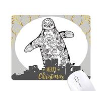 mignon maladroit pingouin animal portrait sketch la nuit de noël, tapis de souris en caoutchouc