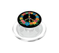 Mignon Marguerite Fleur rétro Signe de Paix pour Femme Design Hippie PopSockets PopGrip pour MagSafe
