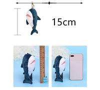 Mignon Mini Requin en Peluche Poupée Sac À Dos Porte-clés Sac Pendentif Doux en Peluche Porte-clés Pendentif 15 Cm pour Les Cadeaux De La Saint-Valentin Cristal Super Doux (comme montré)