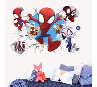 Mignon mini Spiderman Super héros Stickers muraux pour chambre d'enfants décoration maison chambre PVC décor dessin animé film Mural Art décalcomanies 4