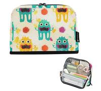 Mignon Monster Splash Trousse à crayons Grande trousse à crayons à fermeture éclair Trousse à crayons Trousse à crayons Sac à crayons Sac à stylos pour garçons enseignants Collège Lycée Fournitures de
