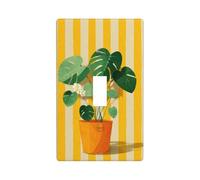 Mignon Monstera Plante Orange Pot Lumineux Couvercle Décoratif Simple Interrupteur Plaque Murale 1 Gang pour Cuisine Ferme Chambre Salle de Bain Art Décor