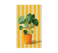 Mignon Monstera Plante Orange Pot Yard House Drapeaux, 9,1 x 1,5 m Saison Bannière de vœux avec œillets Décoration d'intérieur ou d'extérieur